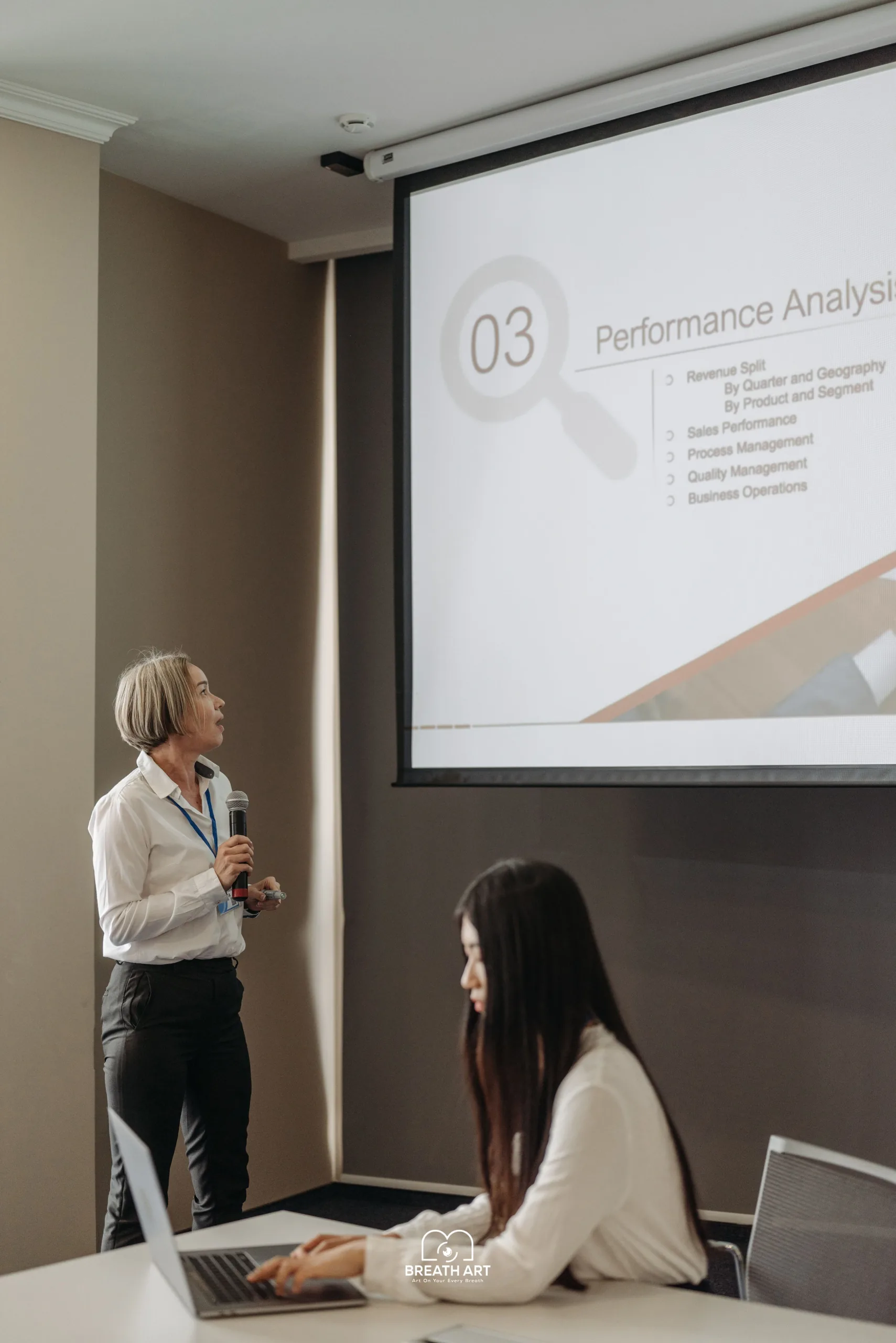 Presentation in a meeting room