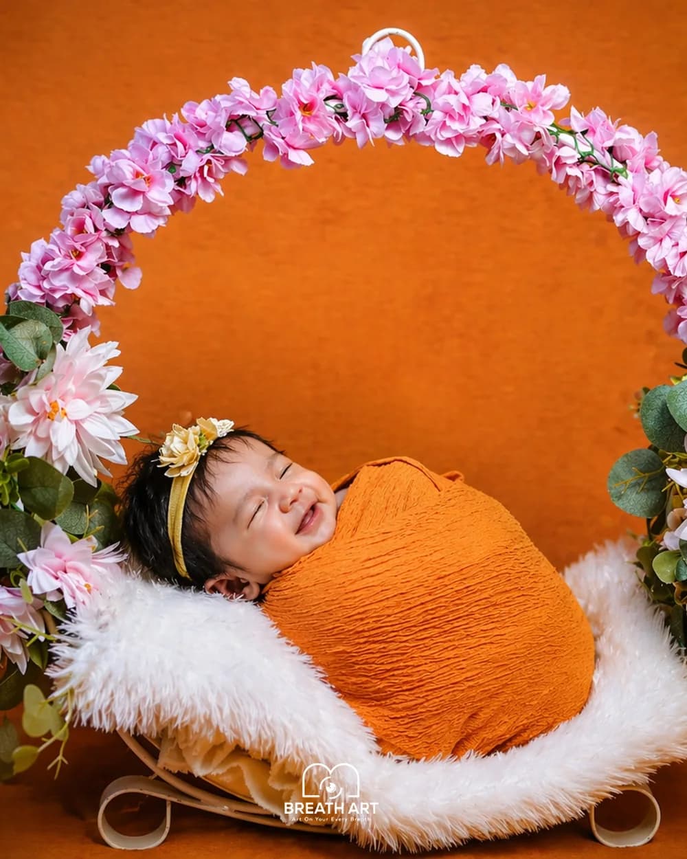 Floral Swing newborn photoshoot theme