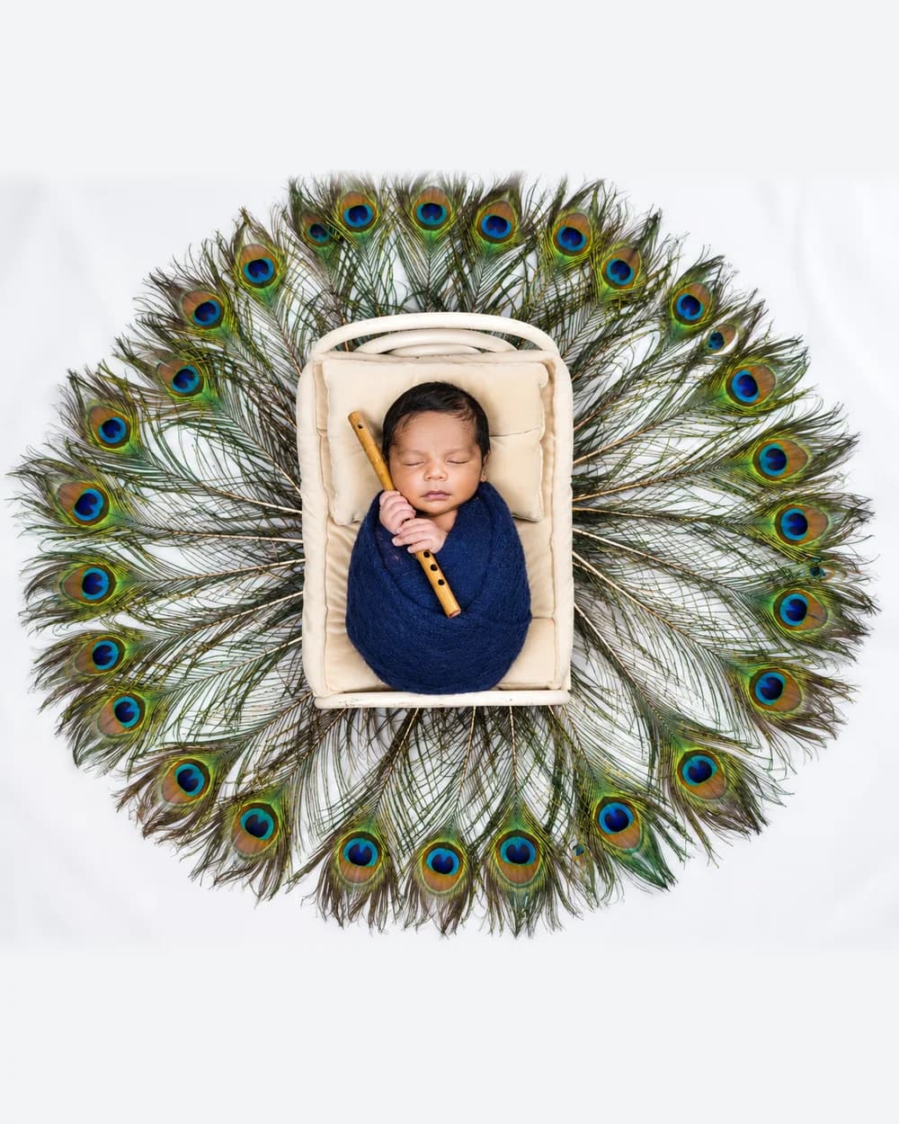 Little Krishna newborn photoshoot theme